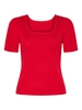 Pieces - T-shirt korte mouw - Rood - Pcjuline Ss Rev Knit Tee Bc - 17159166