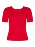 Pieces - T-shirt korte mouw - Rood - Pcjuline Ss Rev Knit Tee Bc - 17159166