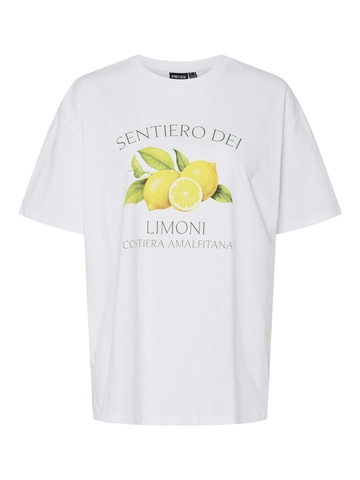 Pieces - T-shirt korte mouw - Wit - Pcthea Ss Printed T-Shirt Bc - 12264473