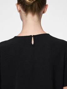 Pieces - T-shirt korte mouw - Zwart - Pcanna Ss O-Neck Top Noos Wvn - 17154597