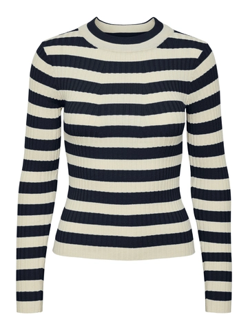 Pieces - Trui met ronde hals - Marineblauw - Pccrista Ls O-Neck - 17115047