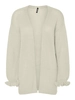 Pieces - Vest - Beige - Pcallie Ls V-Neck Knit Cardig - 17159272
