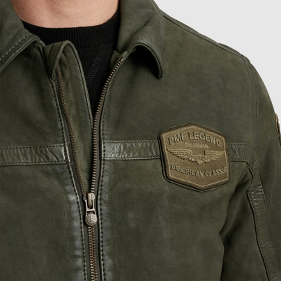 PME-Legend - Leren jassen - Donkergroen - Flight jacket SUMMER HUDSON Sheep