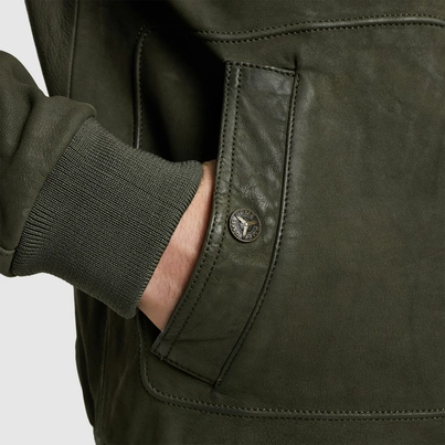 PME-Legend - Leren jassen - Donkergroen - Flight jacket SUMMER HUDSON Sheep