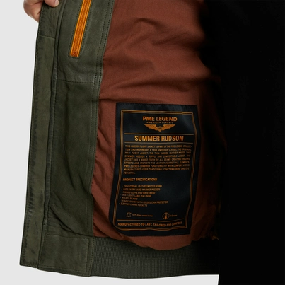 PME-Legend - Leren jassen - Donkergroen - Flight jacket SUMMER HUDSON Sheep