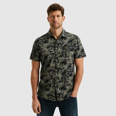 PME-Legend - Overhemd korte mouw - Blauw - Short Sleeve Shirt Print on Jersey - Psis2505228