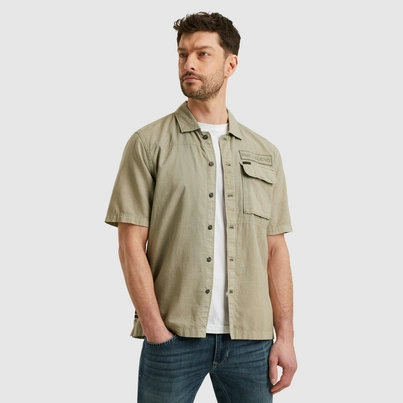 PME-Legend - Overhemd korte mouw - Donkergroen - Short Sleeve Shirt Ctn linen - Psis2505230