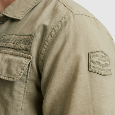 PME-Legend - Overhemd korte mouw - Donkergroen - Short Sleeve Shirt Ctn linen - Psis2505230