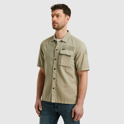PME-Legend - Overhemd korte mouw - Donkergroen - Short Sleeve Shirt Ctn linen - Psis2505230