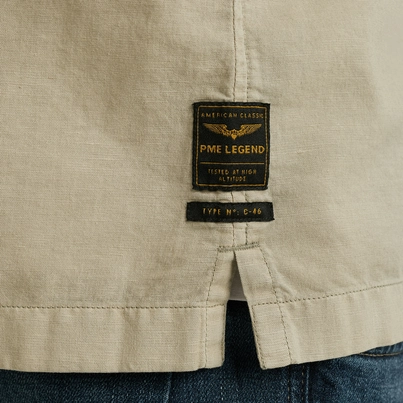 PME-Legend - Overhemd korte mouw - Donkergroen - Short Sleeve Shirt Ctn linen - Psis2505230