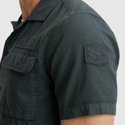 PME-Legend - Overhemd korte mouw - Grijs - Short Sleeve Shirt Ctn linen - Psis2505230