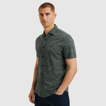 PME-Legend - Overhemd korte mouw - Grijs - Short Sleeve Shirt Print on Jersey - Psis2505229