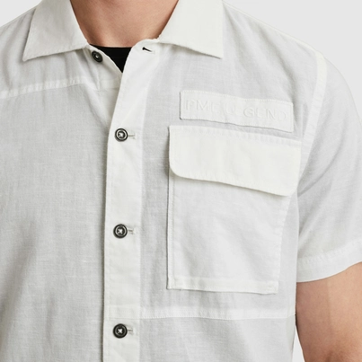 PME-Legend - Overhemd korte mouw - Wit - Short Sleeve Shirt Ctn linen - Psis2505230