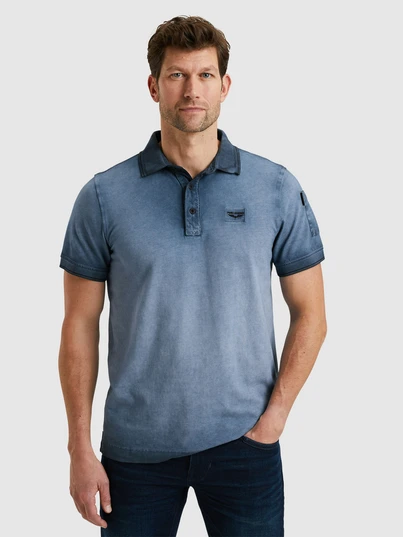 PME-Legend - Polo - Blauw - Ppss2503855 - Short sleeve polo cold dye pique
