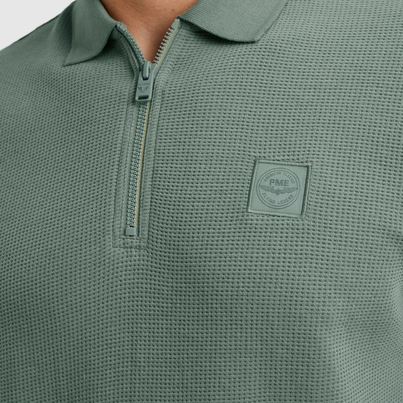 PME-Legend - Polo - Blauw - Ppss2505863 - Short sleeve polo flatback waffle