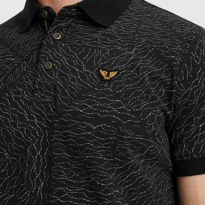 PME-Legend - Polo - Blauw - Short sleeve polo fine pique aop - Ppss2505859