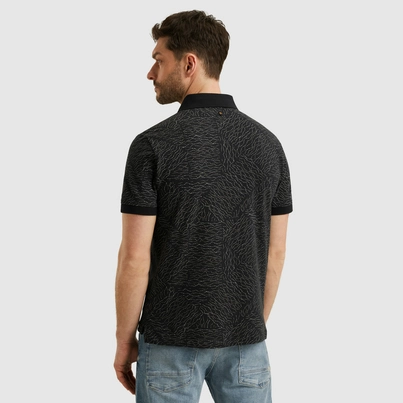 PME-Legend - Polo - Blauw - Short sleeve polo fine pique aop - Ppss2505859
