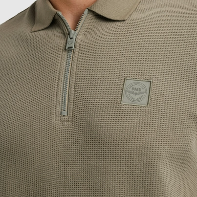 PME-Legend - Polo - Donkergroen - Ppss2505863 - Short sleeve polo flatback waffle