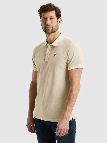 PME-Legend - Polo - Ecru - Ppss2504850 - Short sleeve polo pique garment dy
