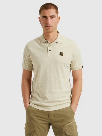 PME-Legend - Polo - Ecru - Ppss2504854 - Short sleeve polo jacquard jersey