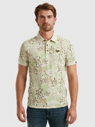 PME-Legend - Polo - Ecru - Ppss2504879 - Short sleeve polo printed fine piq