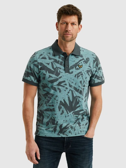 PME-Legend - Polo - Grijs - Ppss2505871 - Short sleeve polo slub jersey prin