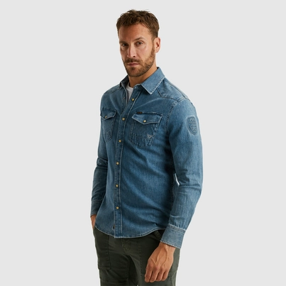 PME-Legend - Spijkerjas - Vintage - Psd2502205 - Long Sleeve Shirt Faded Grey Blue