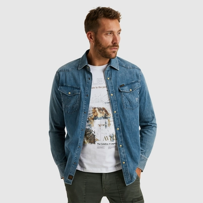 PME-Legend - Spijkerjas - Vintage - Psd2502205 - Long Sleeve Shirt Faded Grey Blue