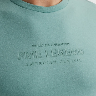 PME-Legend - T-shirt korte mouw - Blauw - Short sleeve r-neck cotton elastan - Ptss2505570