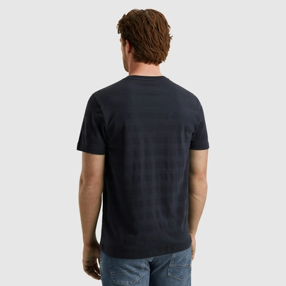 PME-Legend - T-shirt korte mouw - Blauw - Short sleeve r-neck jacquard strip - Ptss2505573