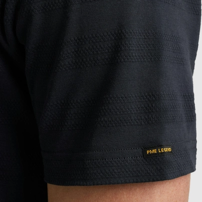 PME-Legend - T-shirt korte mouw - Blauw - Short sleeve r-neck jacquard strip - Ptss2505573