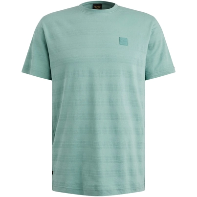 PME-Legend - T-shirt korte mouw - Blauw - Short sleeve r-neck jacquard strip - Ptss2505573