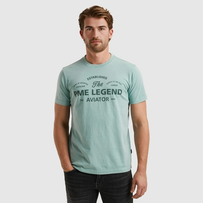 PME-Legend - T-shirt korte mouw - Blauw - Short sleeve r-neck single jersey - Ptss2505574