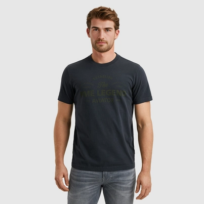 PME-Legend - T-shirt korte mouw - Blauw - Short sleeve r-neck single jersey - Ptss2505574