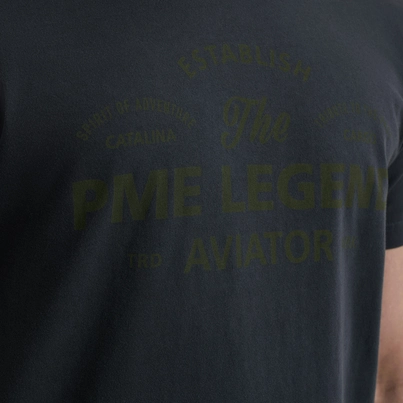 PME-Legend - T-shirt korte mouw - Blauw - Short sleeve r-neck single jersey - Ptss2505574