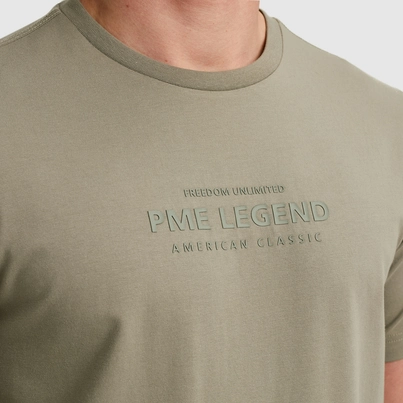 PME-Legend - T-shirt korte mouw - Donkergroen - Short sleeve r-neck cotton elastan - Ptss2505570