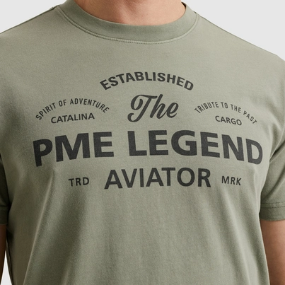 PME-Legend - T-shirt korte mouw - Donkergroen - Short sleeve r-neck single jersey - Ptss2505574