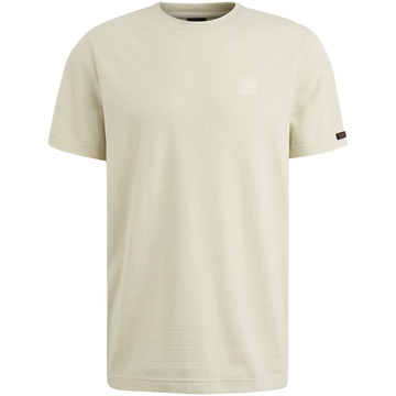 PME-Legend - T-shirt korte mouw - Ecru - Ptss2502563 - Short sleeve r-neck jacquard strip
