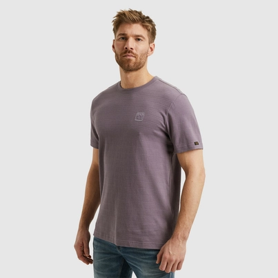 PME-Legend - T-shirt korte mouw - Paars - Ptss2502563 - Short sleeve r-neck jacquard strip