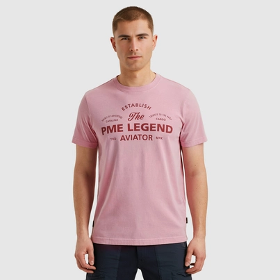 PME-Legend - T-shirt korte mouw - Roze - Short sleeve r-neck single jersey - Ptss2505574