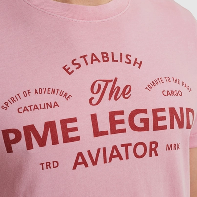 PME-Legend - T-shirt korte mouw - Roze - Short sleeve r-neck single jersey - Ptss2505574