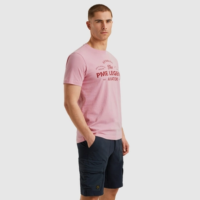 PME-Legend - T-shirt korte mouw - Roze - Short sleeve r-neck single jersey - Ptss2505574