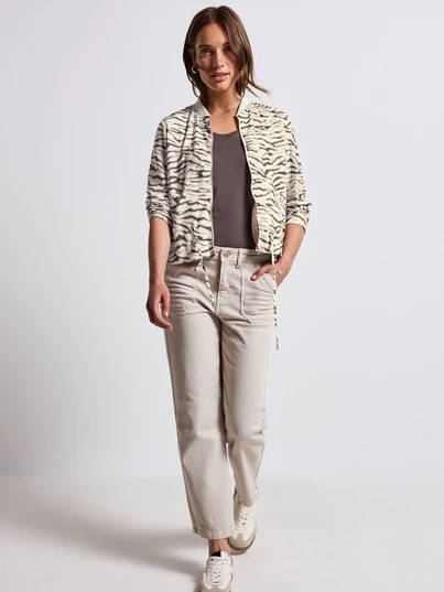 Print jkt w. bomber collar