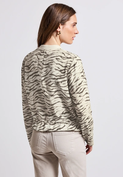 Print jkt w. bomber collar