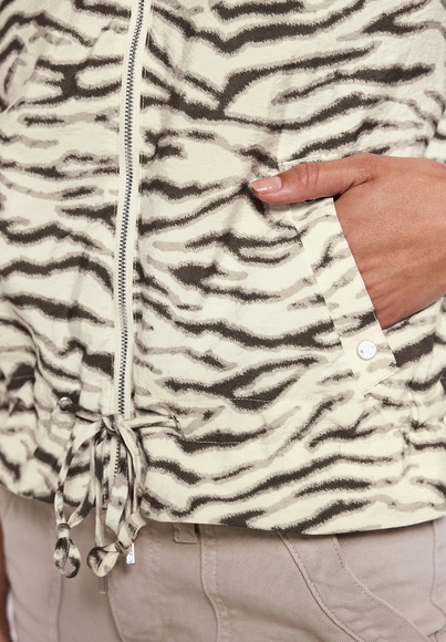 Print jkt w. bomber collar