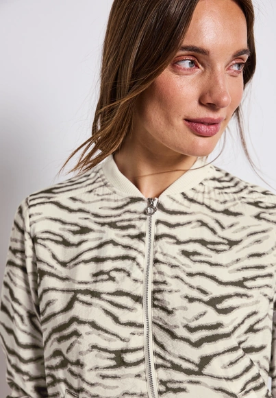 Print jkt w. bomber collar