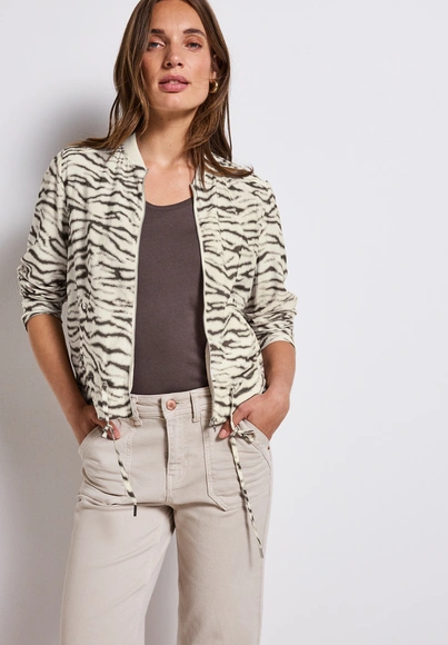 Print jkt w. bomber collar
