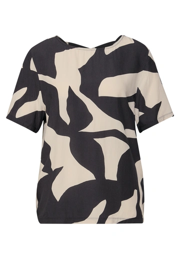 Printed shirt w.crossed straps