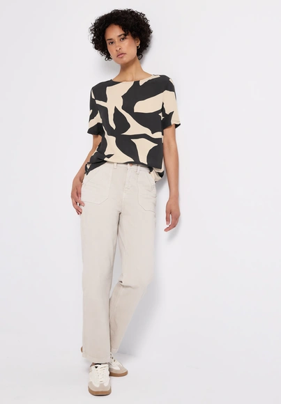 Printed shirt w.crossed straps