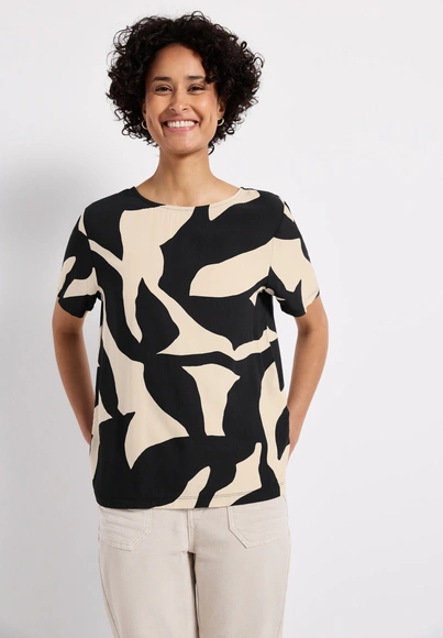 Printed shirt w.crossed straps